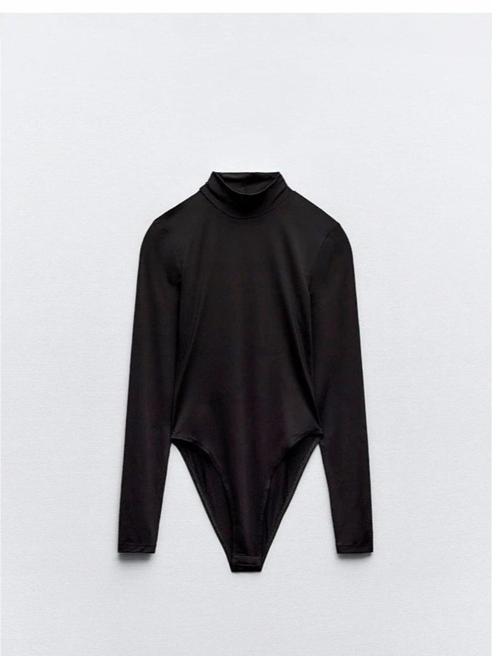 Zara Fitted High Neck Bodysuit Black Long Sleeve Bodysuit